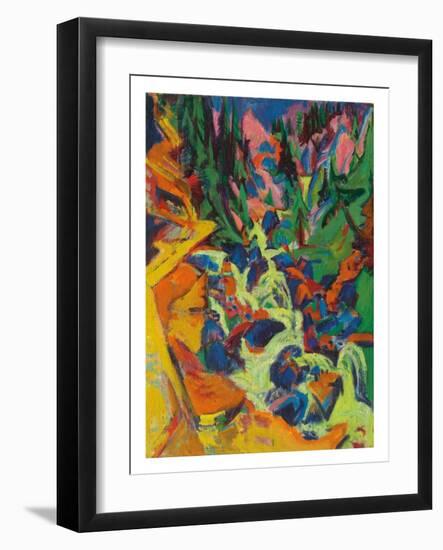 The Waterfall, 1919 (Oil on Canvas)-Ernst Ludwig Kirchner-Framed Giclee Print