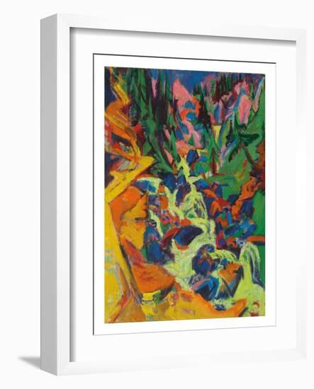 The Waterfall, 1919 (Oil on Canvas)-Ernst Ludwig Kirchner-Framed Giclee Print
