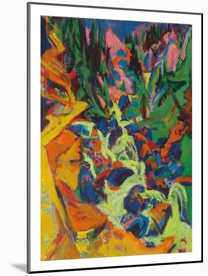 The Waterfall, 1919 (Oil on Canvas)-Ernst Ludwig Kirchner-Mounted Giclee Print