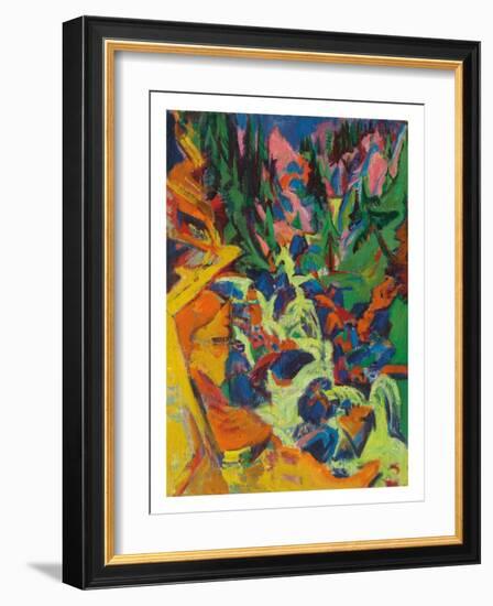 The Waterfall, 1919 (Oil on Canvas)-Ernst Ludwig Kirchner-Framed Giclee Print