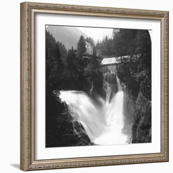 The Waterfall at Badgastein, Austria, C1900s-Wurthle & Sons-Framed Photographic Print