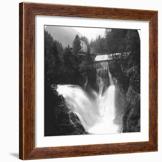 The Waterfall at Badgastein, Austria, C1900s-Wurthle & Sons-Framed Photographic Print