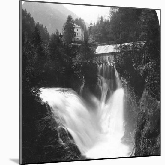 The Waterfall at Badgastein, Austria, C1900s-Wurthle & Sons-Mounted Photographic Print