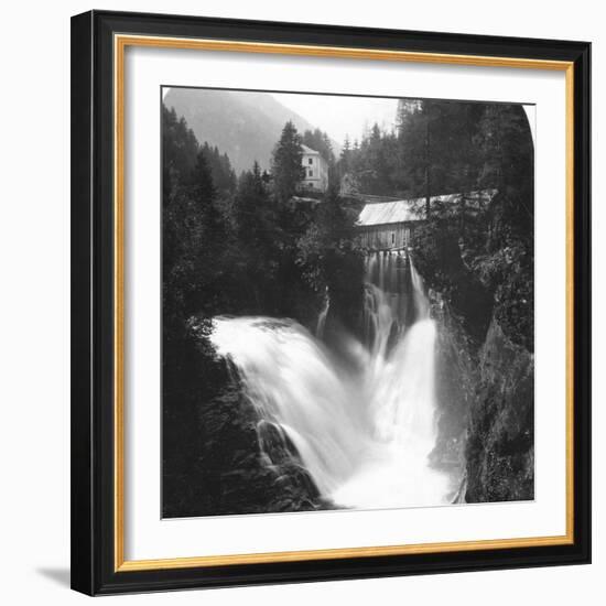 The Waterfall at Badgastein, Austria, C1900s-Wurthle & Sons-Framed Photographic Print