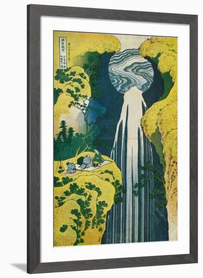 The Waterfall of Amida Behind the Kiso Road, C1832. (1925)-Katsushika Hokusai-Framed Giclee Print