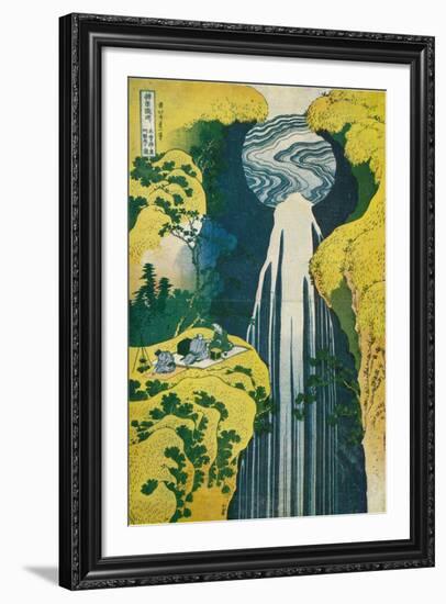 The Waterfall of Amida Behind the Kiso Road, C1832. (1925)-Katsushika Hokusai-Framed Giclee Print