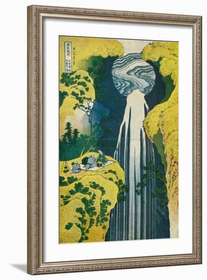 The Waterfall of Amida Behind the Kiso Road, C1832. (1925)-Katsushika Hokusai-Framed Giclee Print