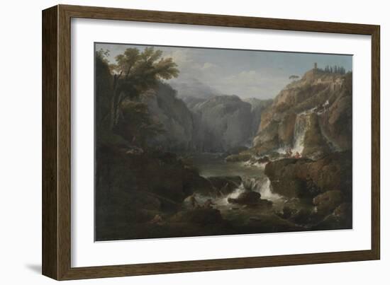 The Waterfalls at Tivoli, 1737 (Oil on Canvas)-Claude Joseph Vernet-Framed Giclee Print