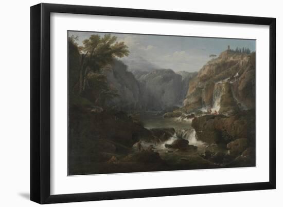 The Waterfalls at Tivoli, 1737 (Oil on Canvas)-Claude Joseph Vernet-Framed Giclee Print