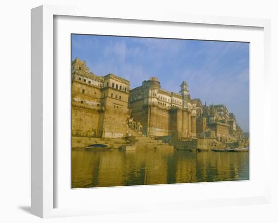 The Waterfront at Varanasi, Previously Known as Benares, on the Ganges River, Uttar Pradesh, India-John Henry Claude Wilson-Framed Photographic Print