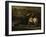 The Watering Place, Bank of the Seine, C.1855 (Oil on Board)-Honore Daumier-Framed Giclee Print