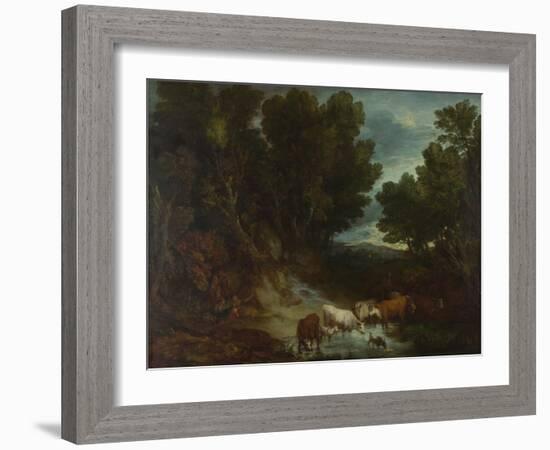 The Watering Place, before 1777-Thomas Gainsborough-Framed Giclee Print