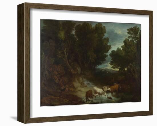 The Watering Place, before 1777-Thomas Gainsborough-Framed Giclee Print