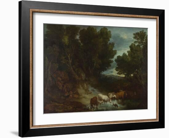 The Watering Place, before 1777-Thomas Gainsborough-Framed Giclee Print