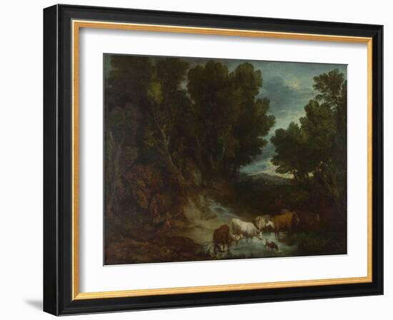 The Watering Place, before 1777-Thomas Gainsborough-Framed Giclee Print