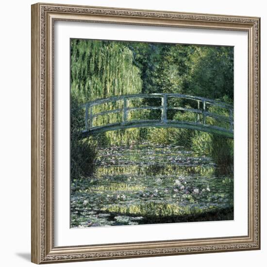 The Waterlily Pond: Green Harmony-Claude Monet-Framed Art Print