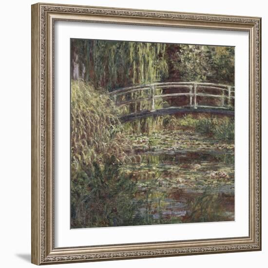 The Waterlily Pond, Harmony in Pink, 1900-Claude Monet-Framed Giclee Print