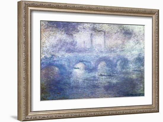 The Waterloo Bridge, Effect of Fog-Claude Monet-Framed Giclee Print