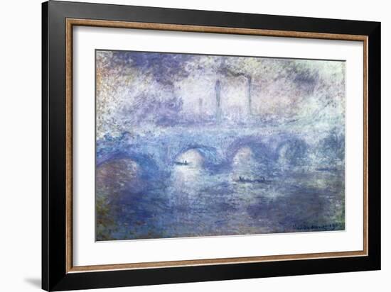 The Waterloo Bridge, Effect of Fog-Claude Monet-Framed Giclee Print