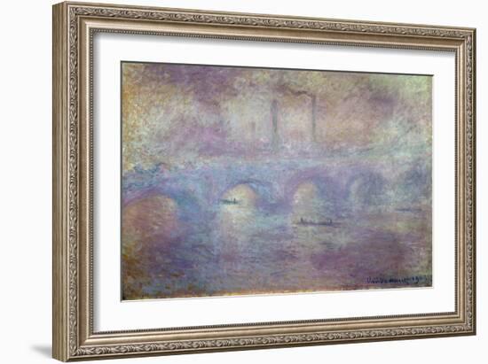 The Waterloo Bridge, Fog Effect, 1903-Claude Monet-Framed Giclee Print