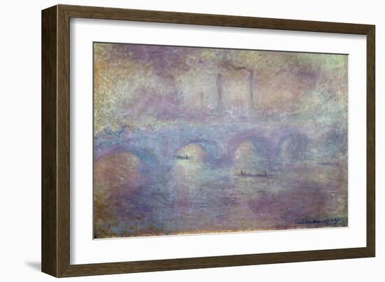 The Waterloo Bridge, Fog Effect, 1903-Claude Monet-Framed Giclee Print