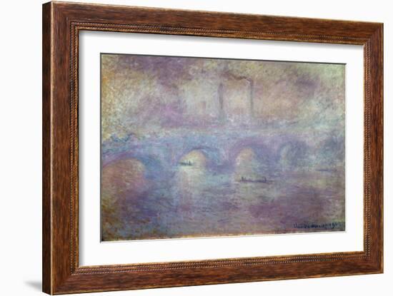 The Waterloo Bridge, Fog Effect, 1903-Claude Monet-Framed Giclee Print