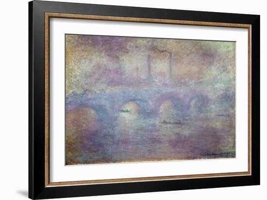 The Waterloo Bridge, Fog Effect, 1903-Claude Monet-Framed Giclee Print