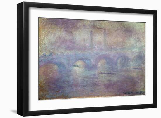 The Waterloo Bridge, Fog Effect, 1903-Claude Monet-Framed Giclee Print