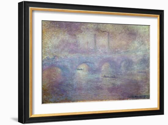 The Waterloo Bridge, Fog Effect, 1903-Claude Monet-Framed Giclee Print