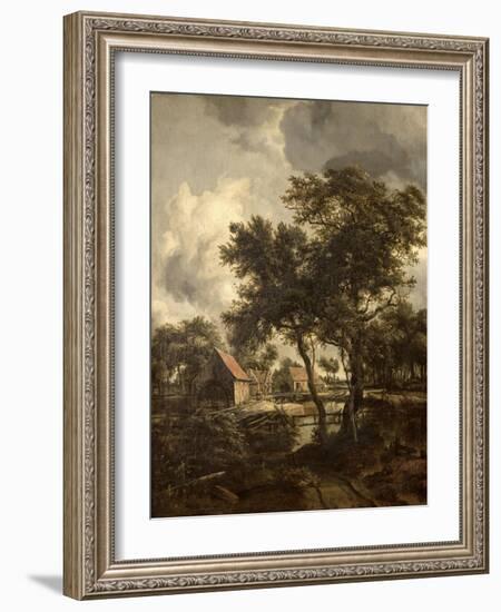The Watermill, c.1660-Meindert Hobbema-Framed Giclee Print