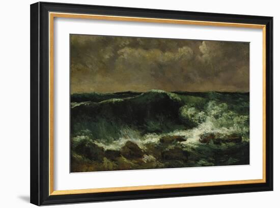 The Wave, about 1870-Gustave Courbet-Framed Giclee Print