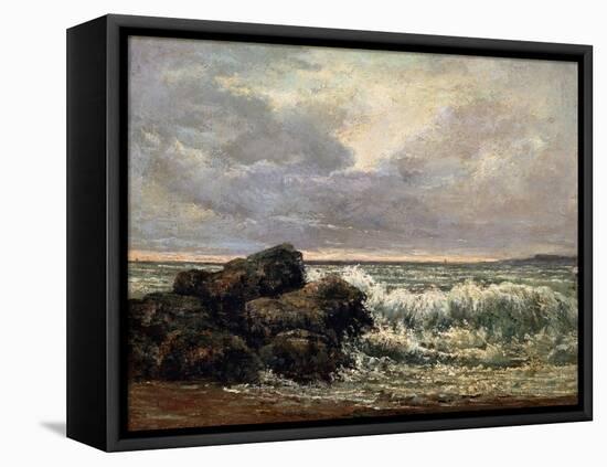 The Wave, C1870-Gustave Courbet-Framed Premier Image Canvas