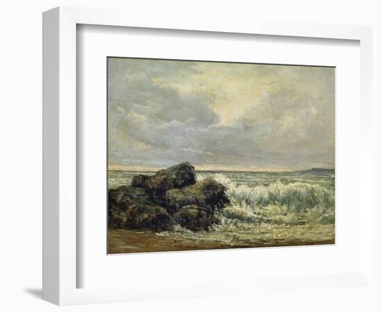 The Wave, Um 1870-Gustave Courbet-Framed Giclee Print