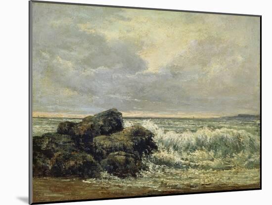 The Wave, Um 1870-Gustave Courbet-Mounted Giclee Print