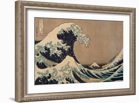 The Wave.-Katsushika Hokusai-Framed Giclee Print