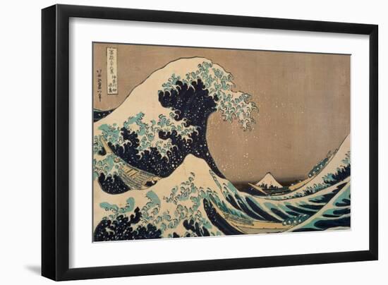 The Wave.-Katsushika Hokusai-Framed Giclee Print