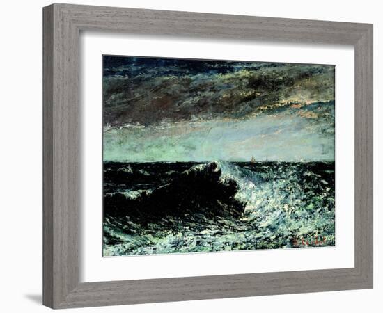 The Wave-Gustave Courbet-Framed Giclee Print