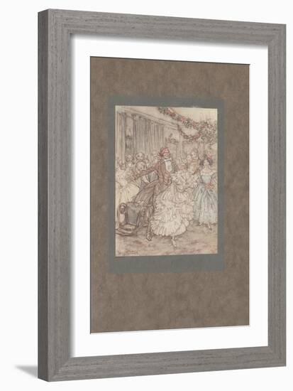 'The Way He Went after That Plump Sister in the Lace Tucker!', 1915-Arthur Rackham-Framed Giclee Print