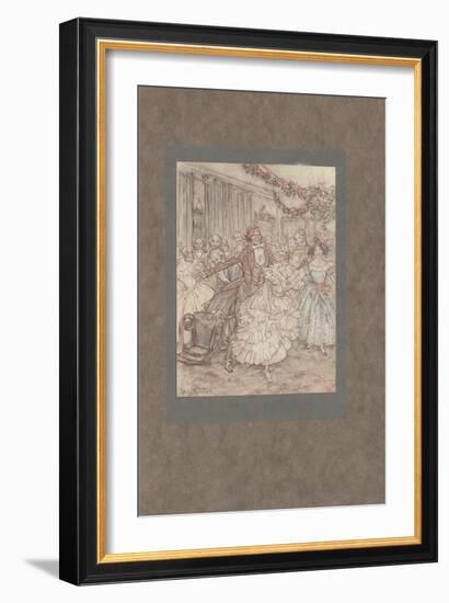 'The Way He Went after That Plump Sister in the Lace Tucker!', 1915-Arthur Rackham-Framed Giclee Print