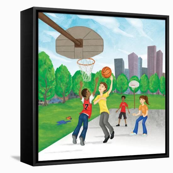 The Way the Ball Bounces - Jack & Jill-Elisa Chavarri-Framed Premier Image Canvas