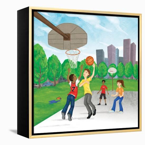 The Way the Ball Bounces - Jack & Jill-Elisa Chavarri-Framed Premier Image Canvas