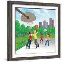 The Way the Ball Bounces - Jack & Jill-Elisa Chavarri-Framed Giclee Print