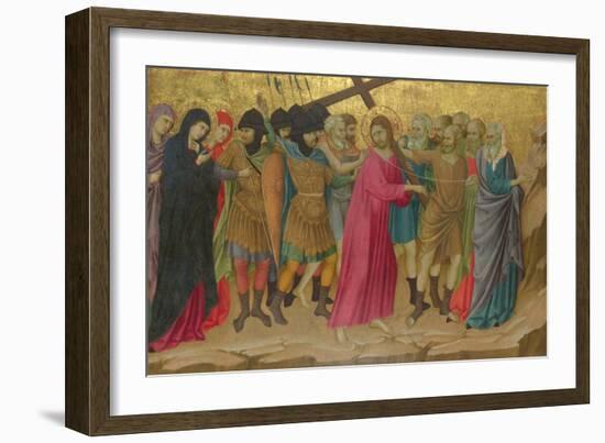 The Way to Calvary (From the Basilica of Santa Croce, Florenc), C. 1324-1325-Ugolino Di Nerio-Framed Giclee Print