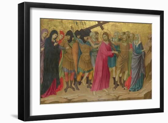 The Way to Calvary (From the Basilica of Santa Croce, Florenc), C. 1324-1325-Ugolino Di Nerio-Framed Giclee Print