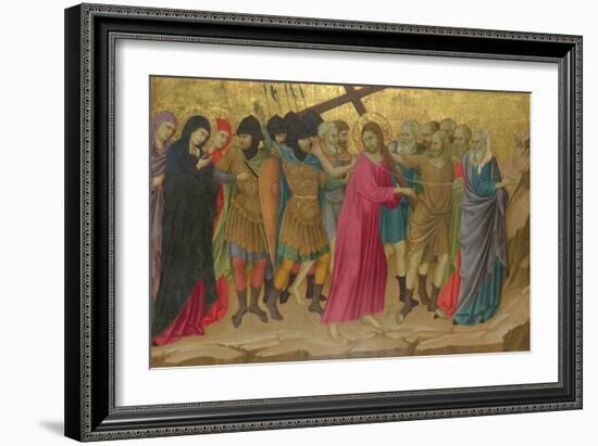 The Way to Calvary (From the Basilica of Santa Croce, Florenc), C. 1324-1325-Ugolino Di Nerio-Framed Giclee Print