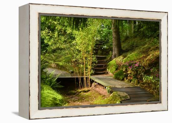 The Way to the Meditation Hall (Dojo) in the Garden of Zen Temple Ryumonji-null-Framed Premier Image Canvas