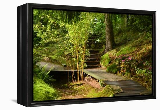 The Way to the Meditation Hall (Dojo) in the Garden of Zen Temple Ryumonji-null-Framed Premier Image Canvas