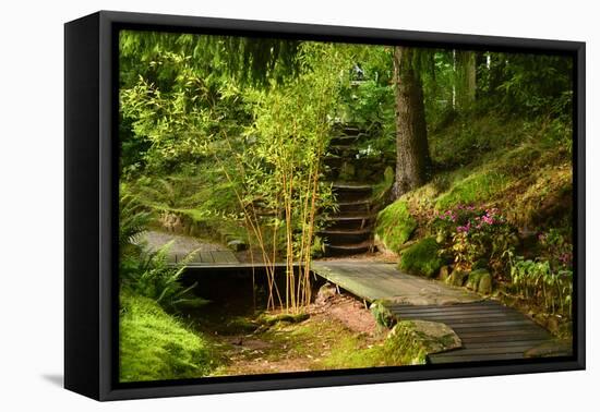 The Way to the Meditation Hall (Dojo) in the Garden of Zen Temple Ryumonji-null-Framed Premier Image Canvas