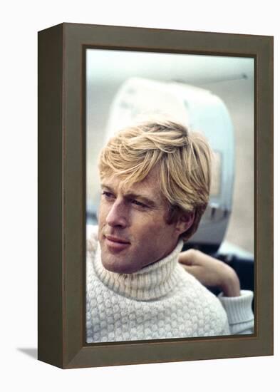 The Way We Were, Robert Redford, Directed by Sydney Pollack on the Set, 1973-null-Framed Stretched Canvas