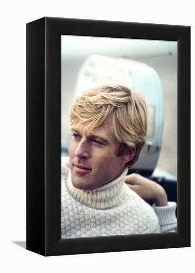 The Way We Were, Robert Redford, Directed by Sydney Pollack on the Set, 1973-null-Framed Stretched Canvas